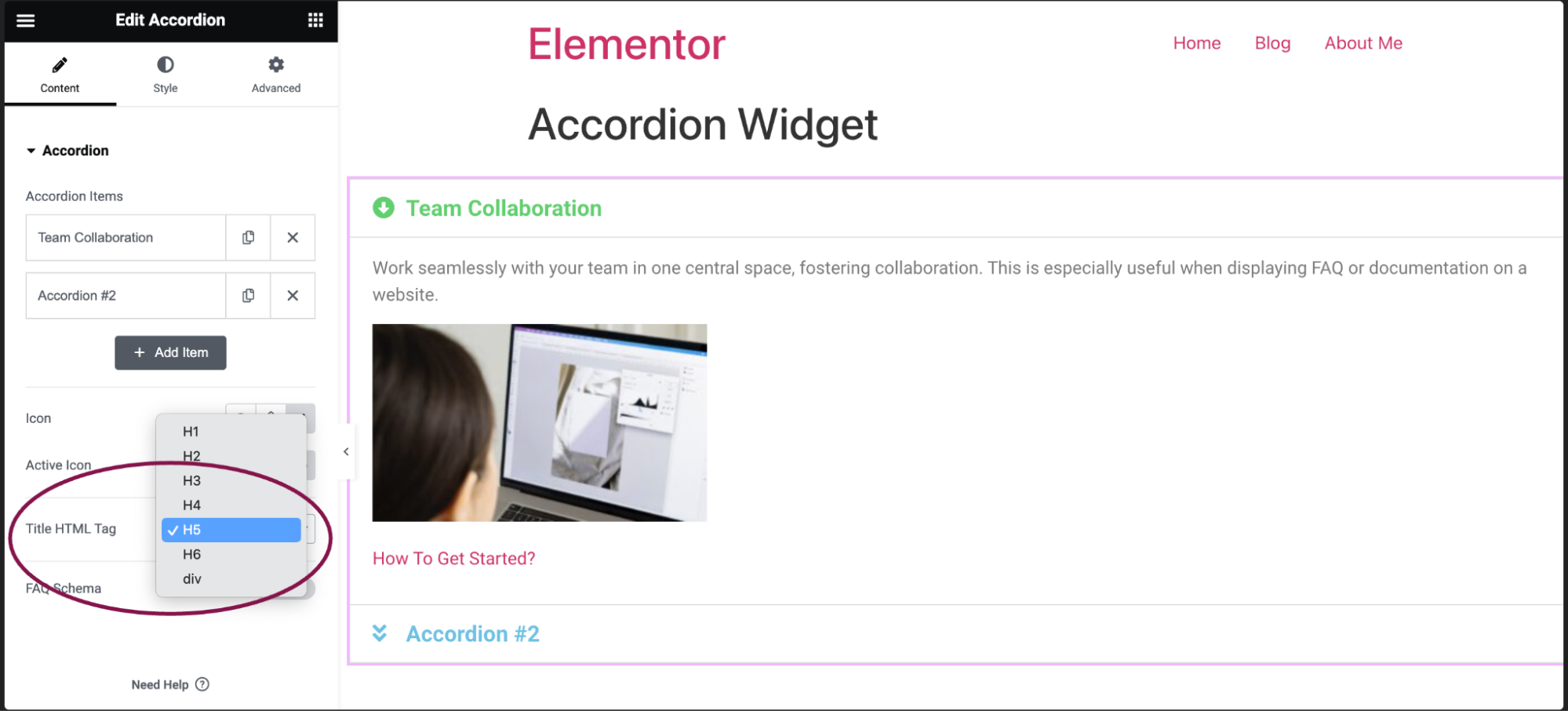 Accordion widget 6