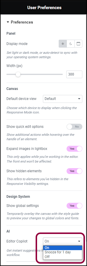 From the dropdown Elementor AI Copilot 21