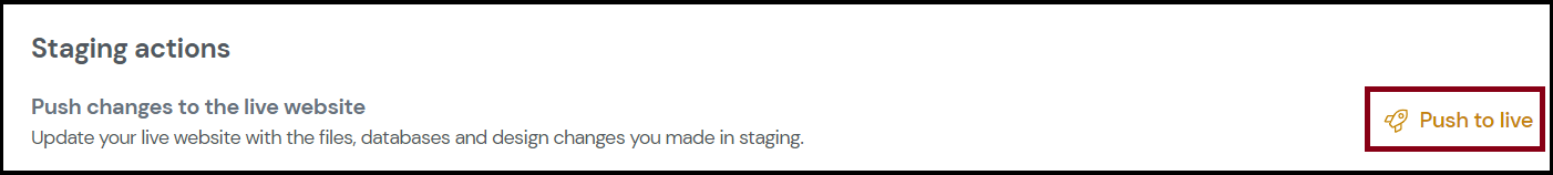 Moving a staging site to live 1