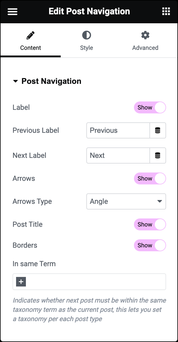 Post Navigation widget 13