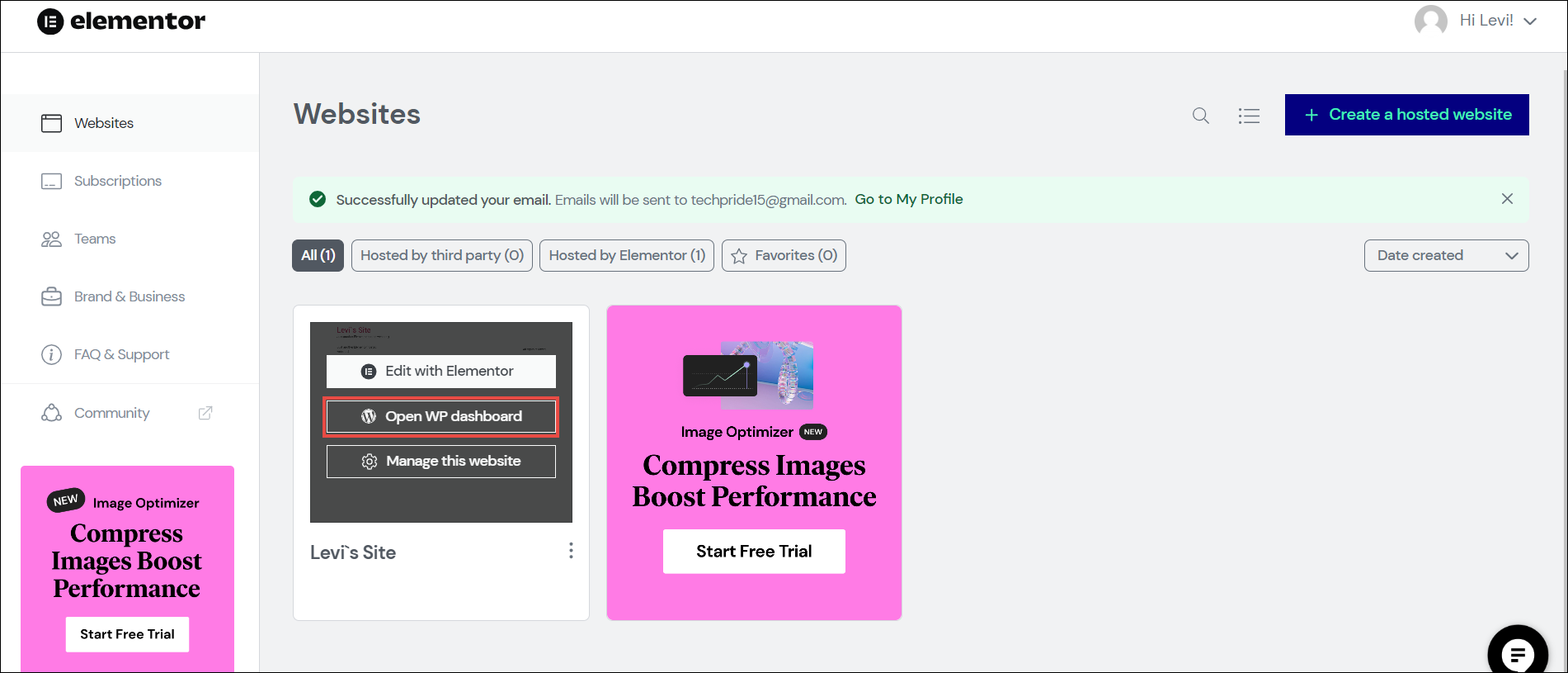 Share system information with Elementor 1