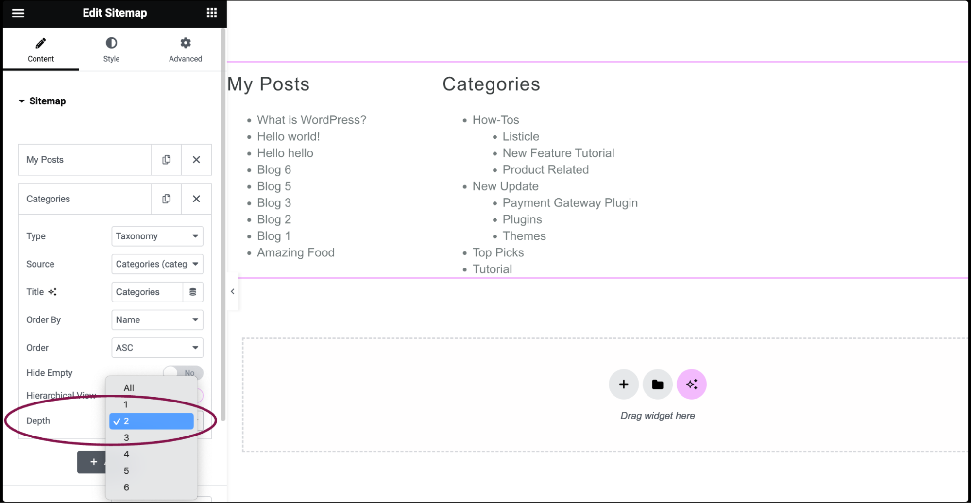 Sitemap widget 13