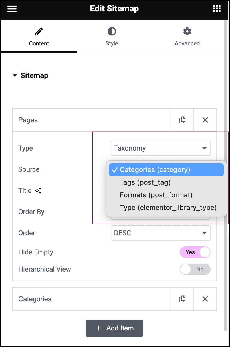 Sitemap widget 17