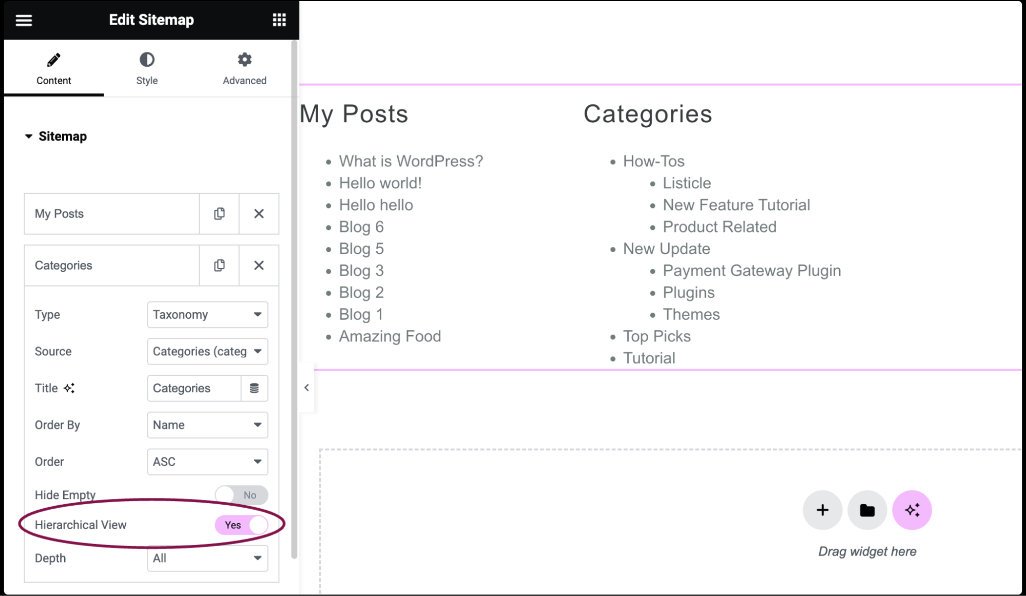 Sitemap widget 18