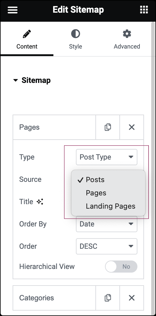 Sitemap widget 21