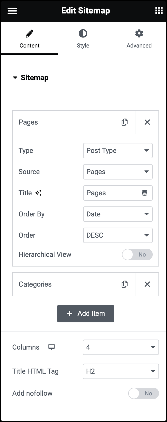 Sitemap widget 22