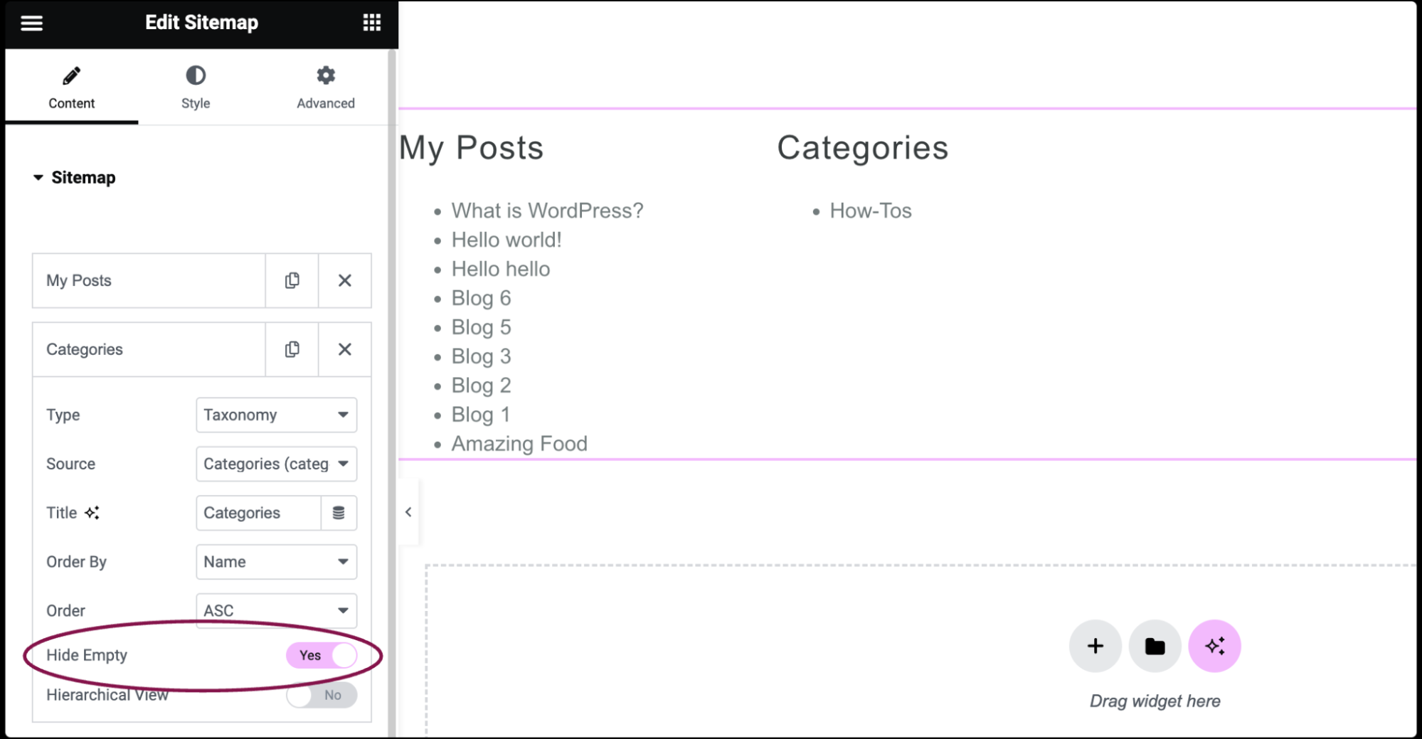 Sitemap widget 3