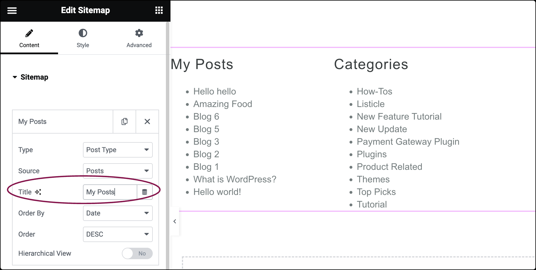 Sitemap widget 5