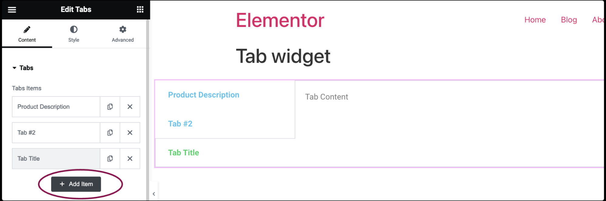 Tabs widget 3