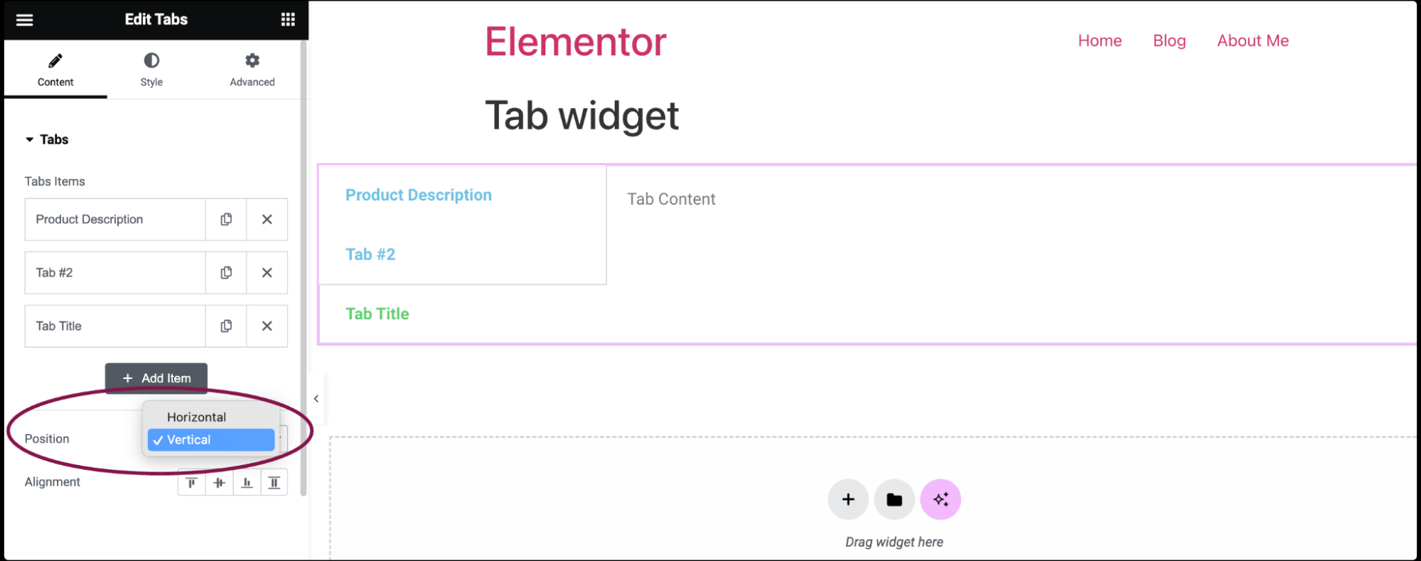 Tabs widget 4