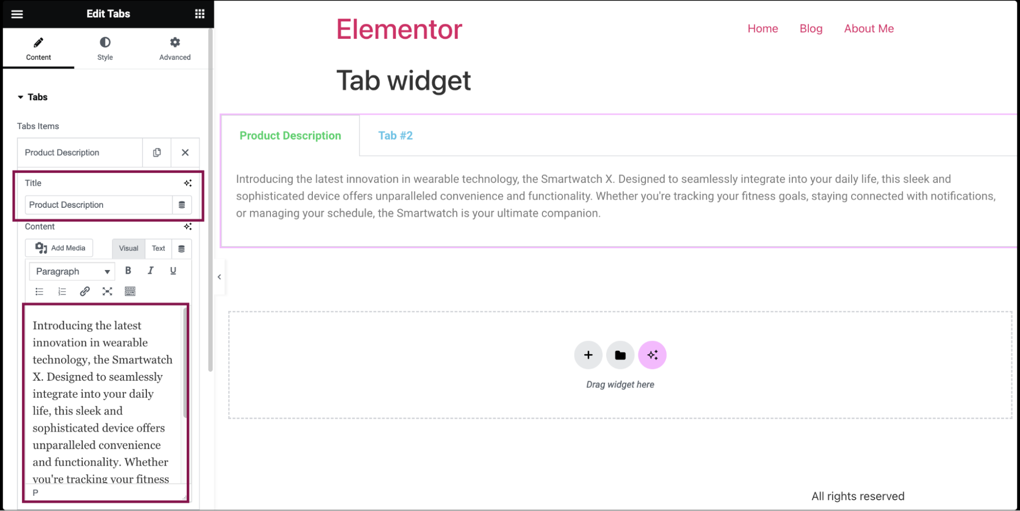 Tabs widget 6