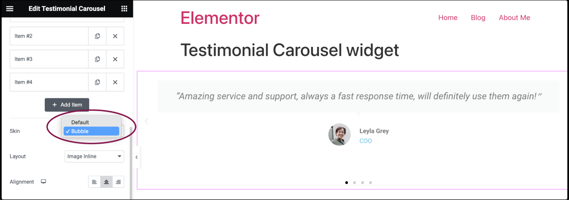 Testimonial Carousel widget 11