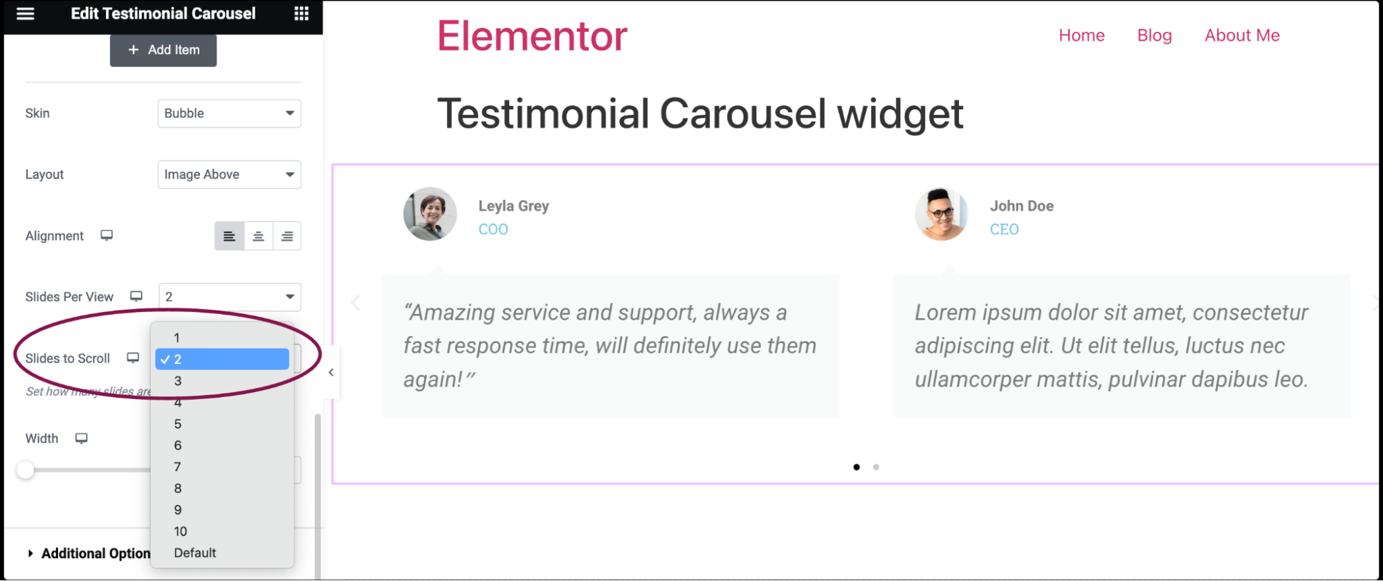 Testimonial Carousel widget 12