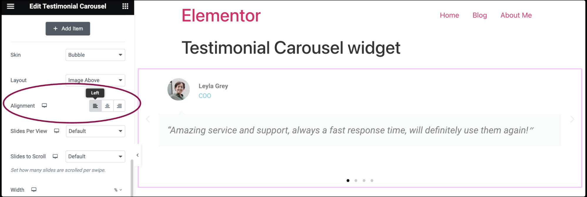 Testimonial Carousel widget 13