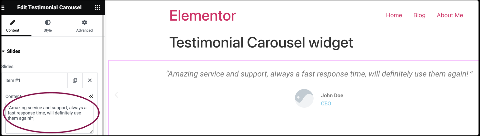 Testimonial Carousel widget 24