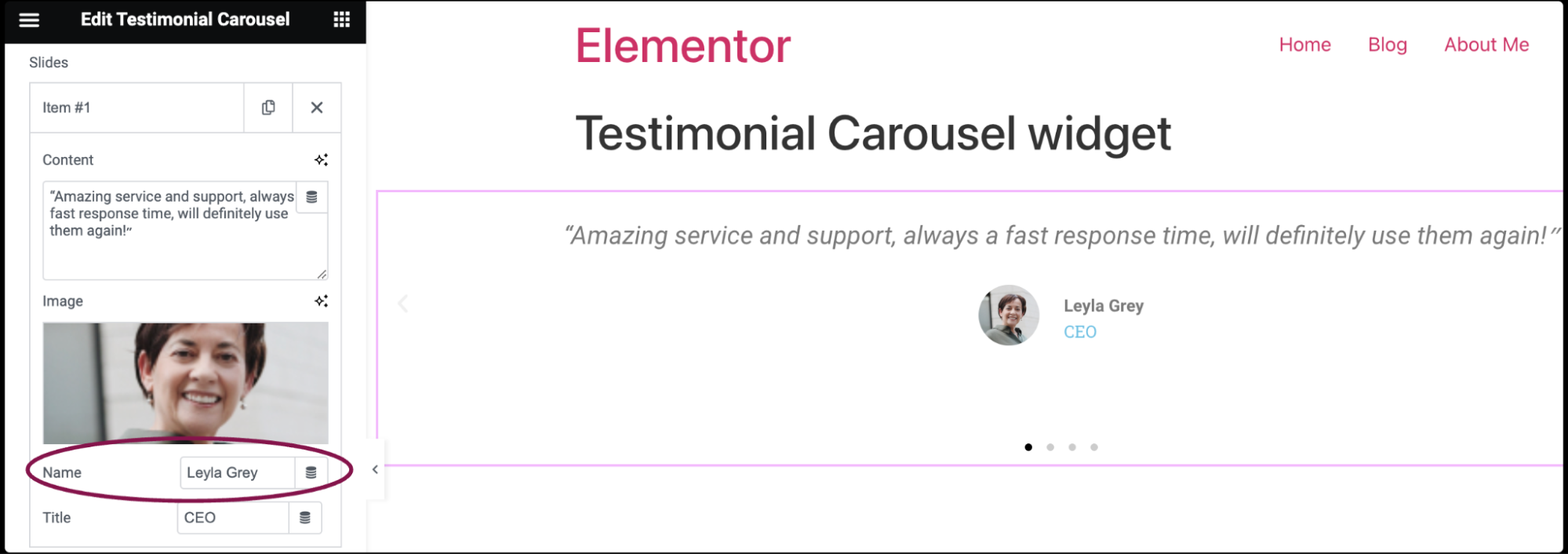 Testimonial Carousel widget 5