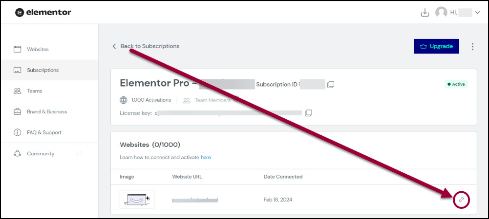 Transfer your Elementor Pro license key 3