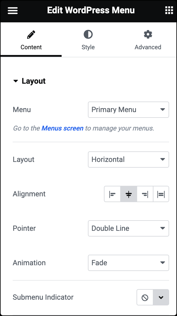 WordPress Menu widget 18