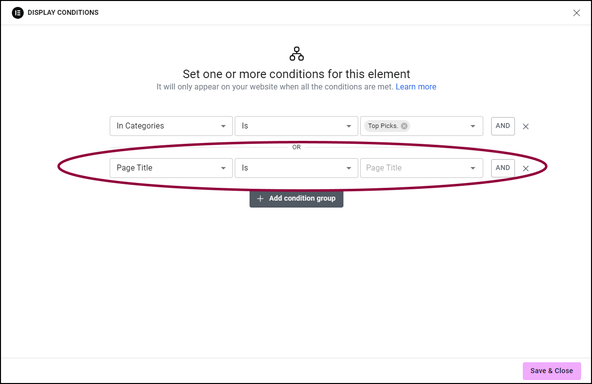 image 5 Show and hide elements on a page (Display Conditions) 25