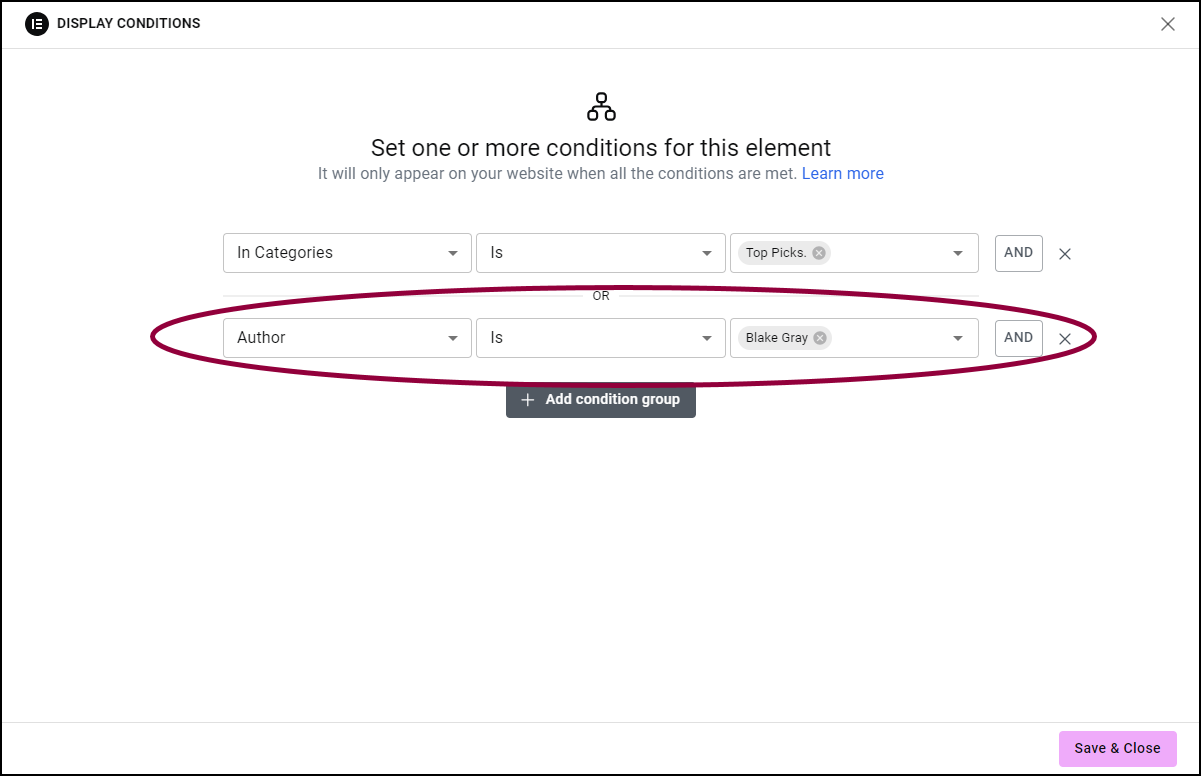 image 6 Show and hide elements on a page (Display Conditions) 27