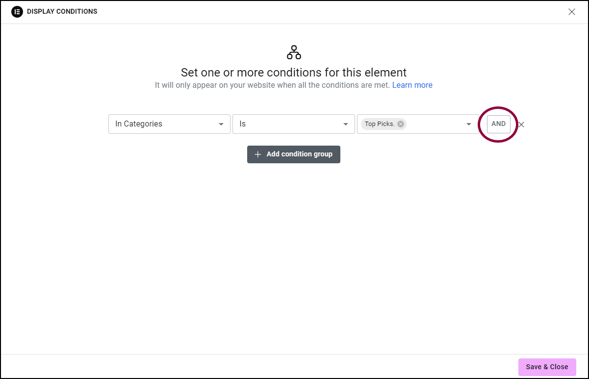 image Show and hide elements on a page (Display Conditions) 15