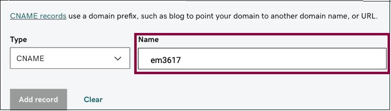 Select the host field Connect a custom domain using GoDaddy 31