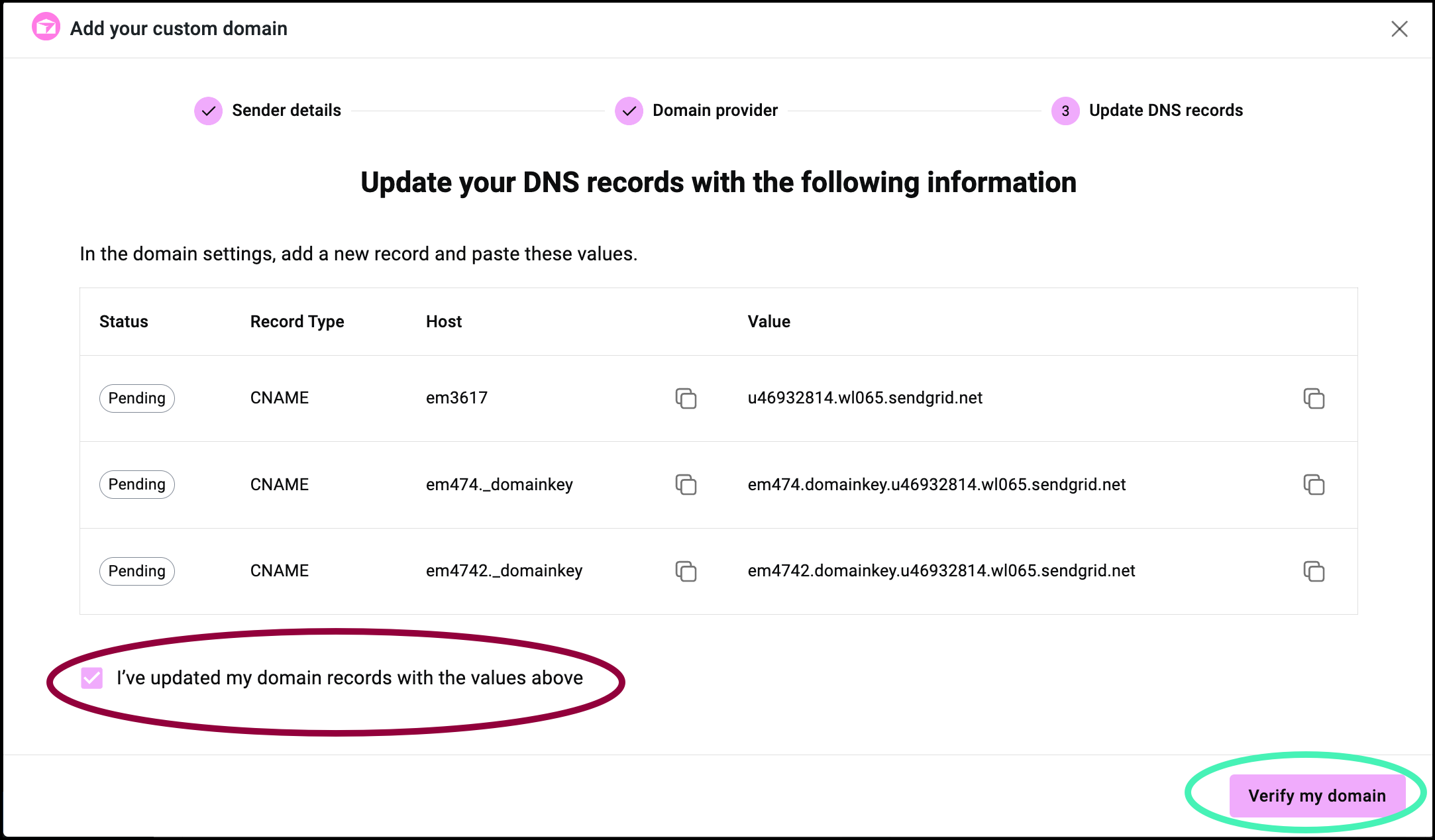 Verify my domain Add a custom domain to Site Mailer 23