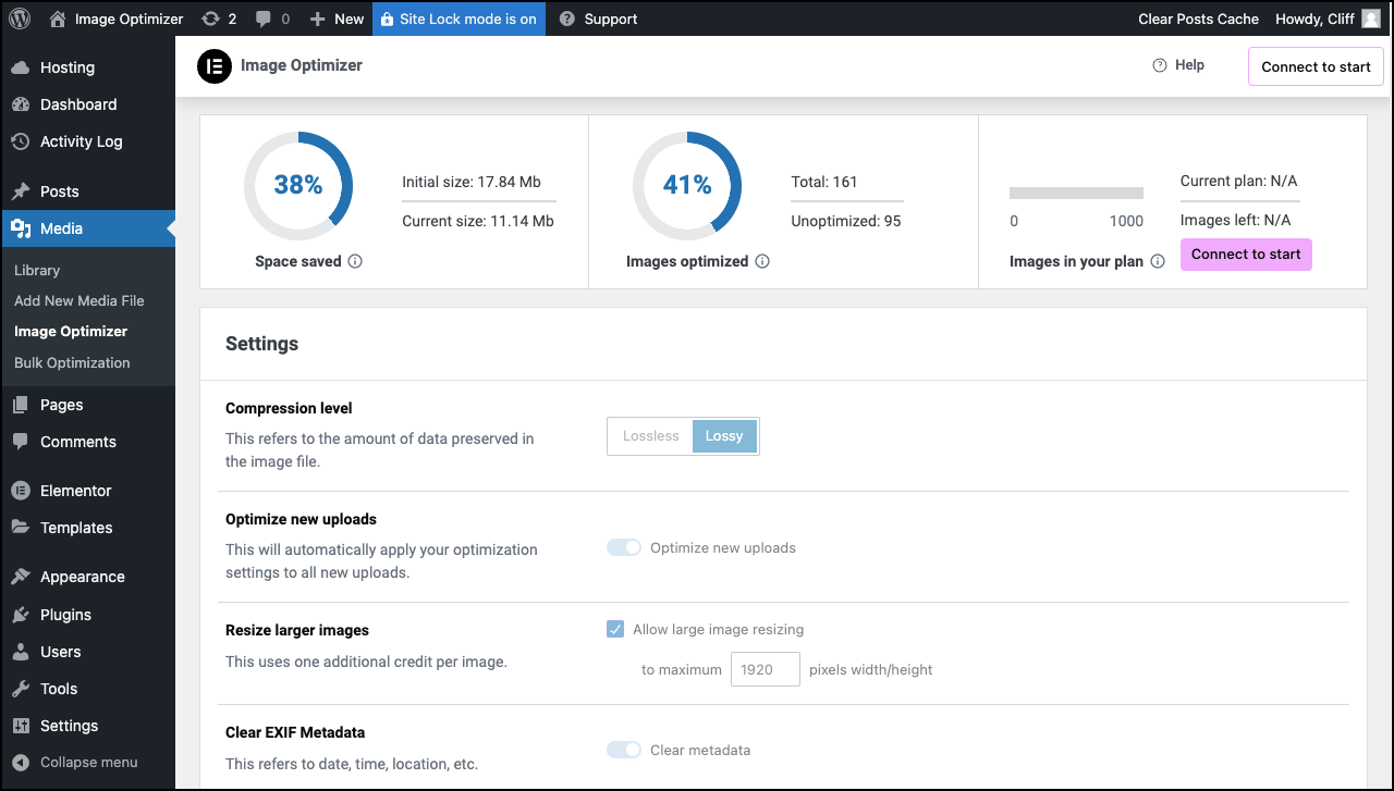 1 a config screen Get started with Image Optimizer 27