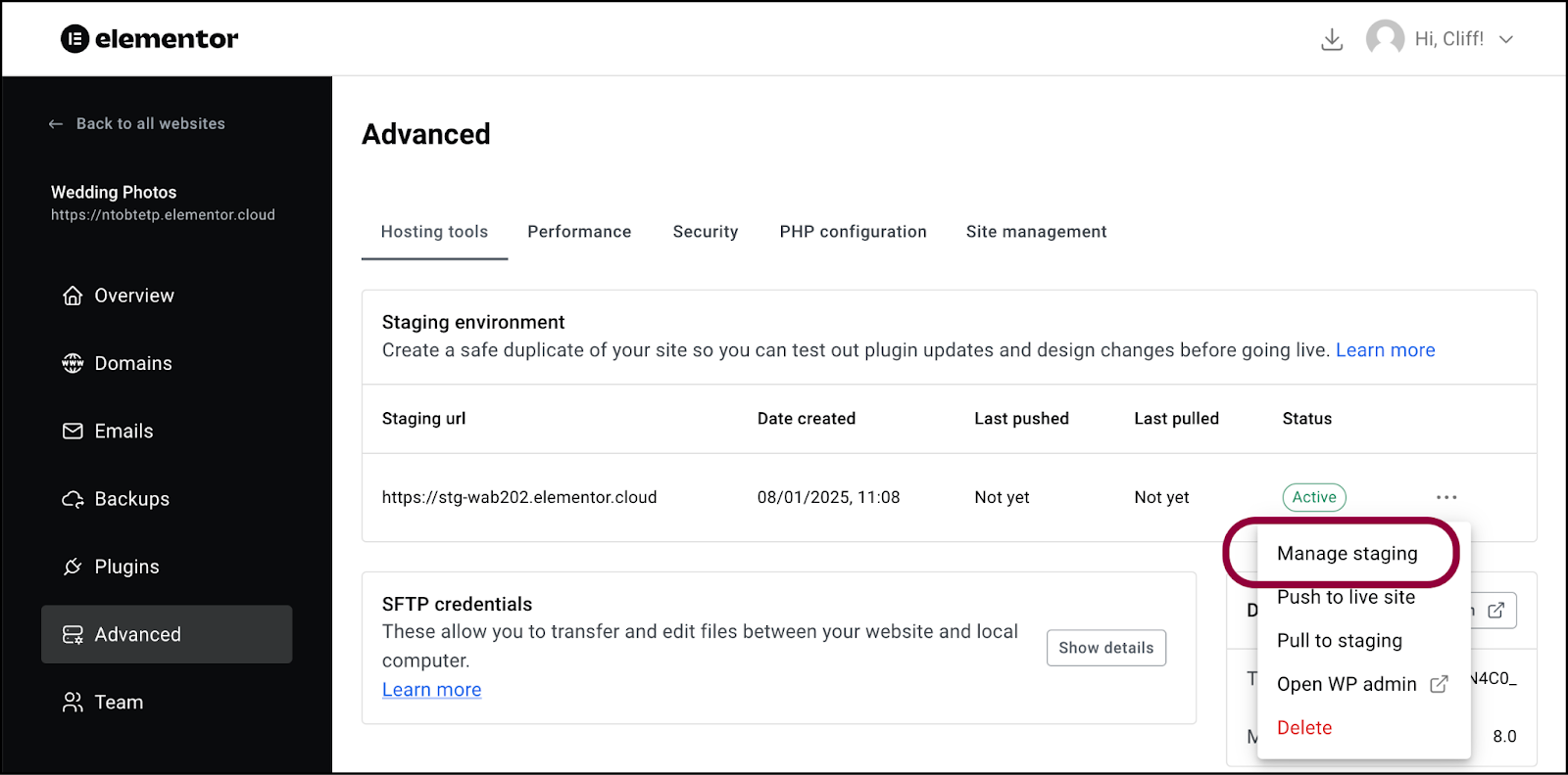 image 19 Edit the PHP version of your Elementor Hosting site 29