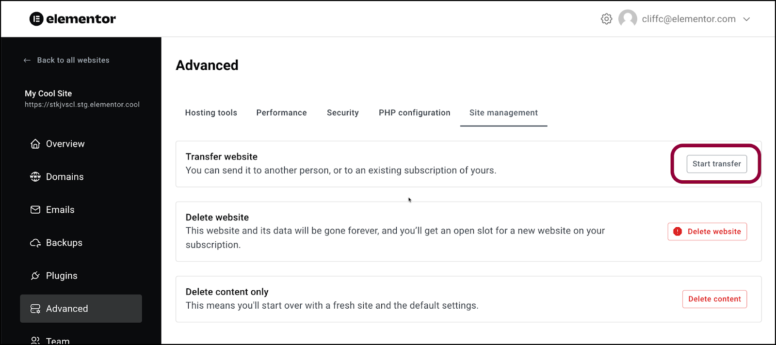 image 32 Transfer an Elementor Hosting website 15