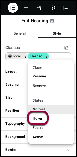 Select hover Element states 9