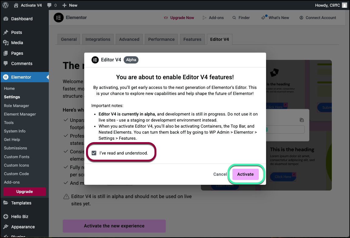 image 15 Get started with the Elementor Editor V4 7