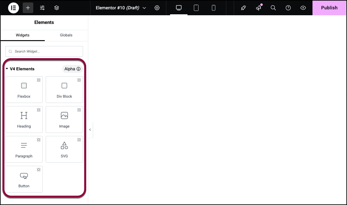 image 17 Get started with the Elementor Editor V4 11