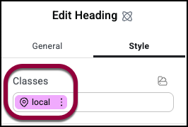 1 the local class Classes in Elementor 5
