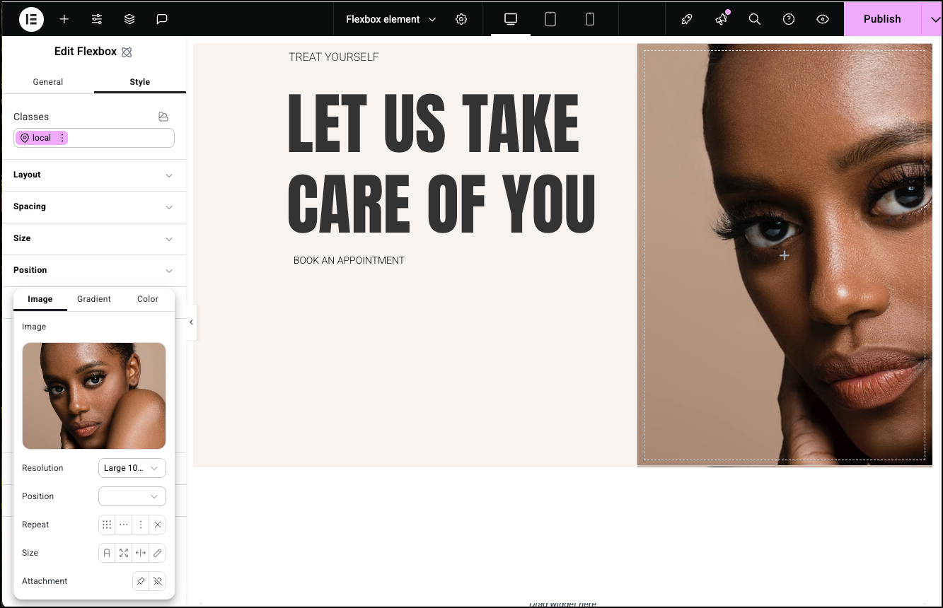 12 Add background to right container 1 Flexbox element 25