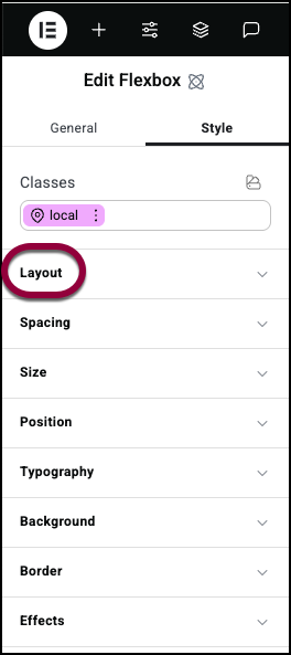 2 Open layout section 1 Flexbox element 7
