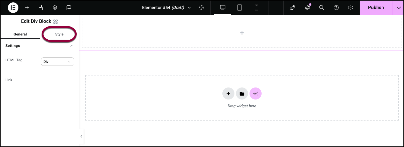 2 click the style tab Div Block element 7