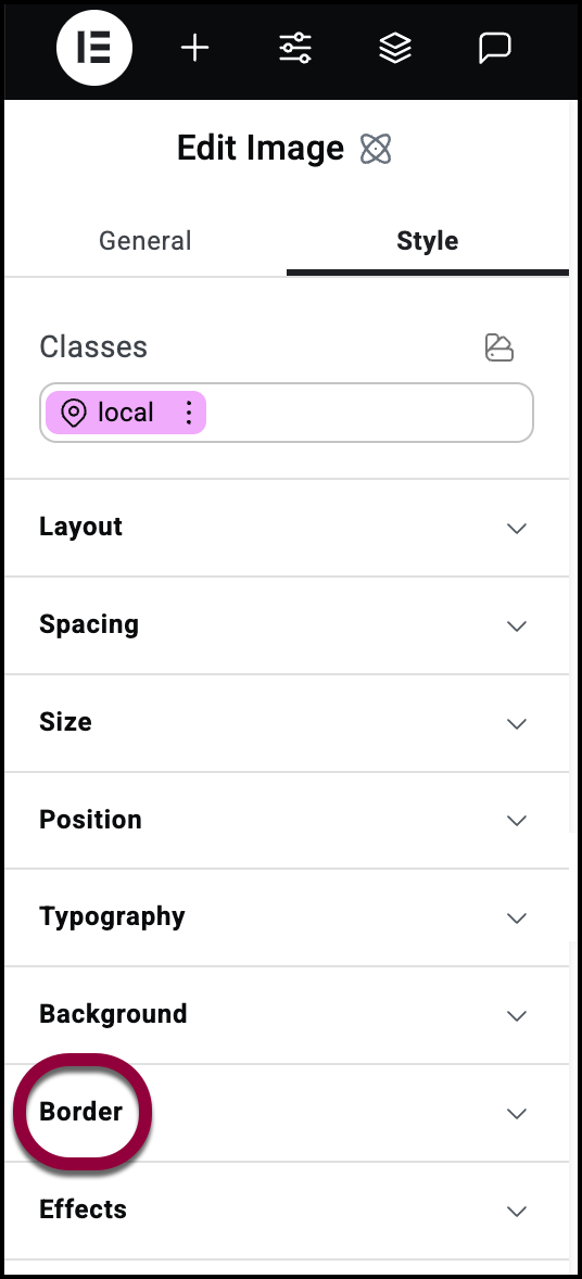 2 open the border section Style tab- Border 3