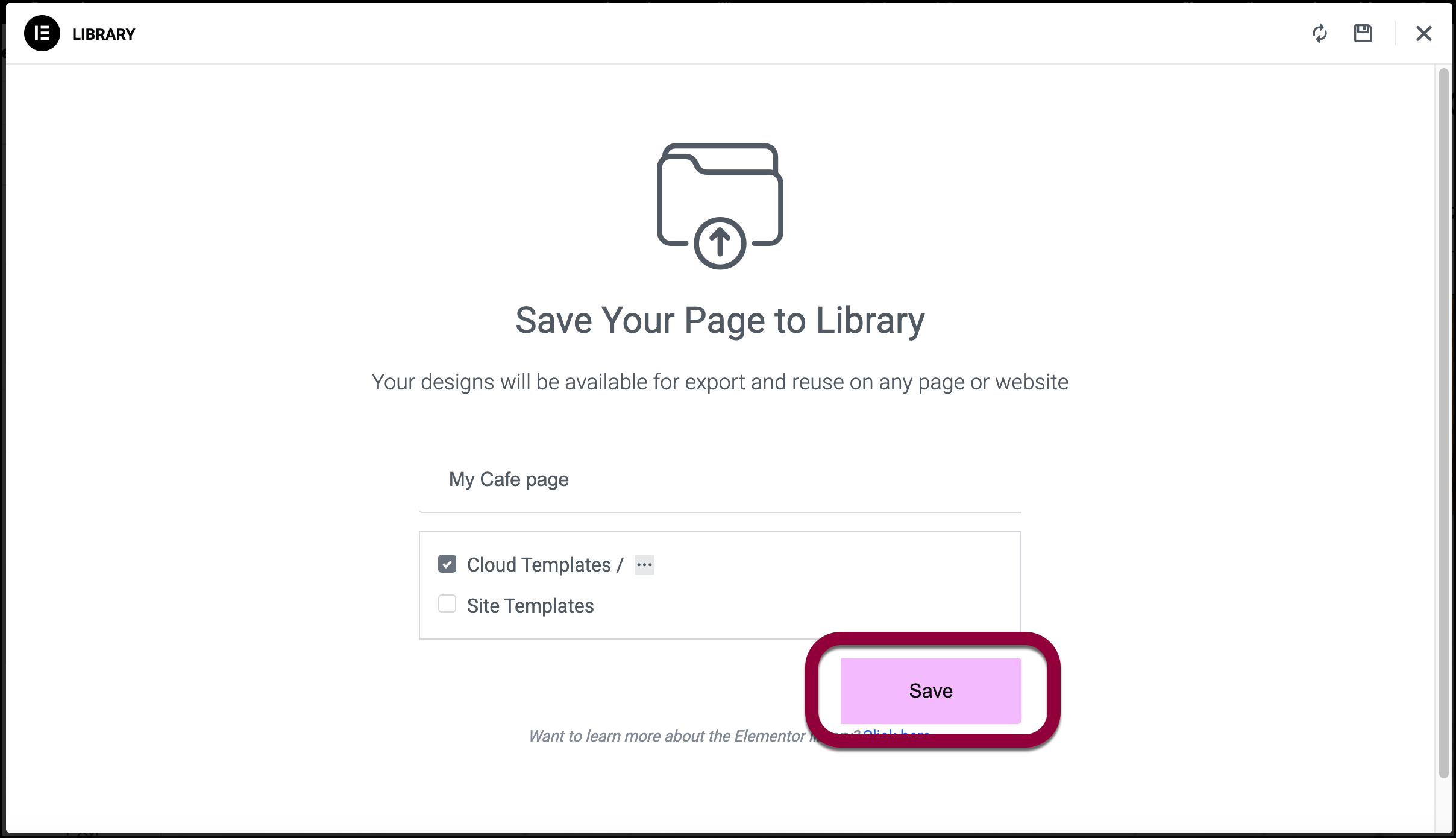 3 click save Create templates for faster website building 5