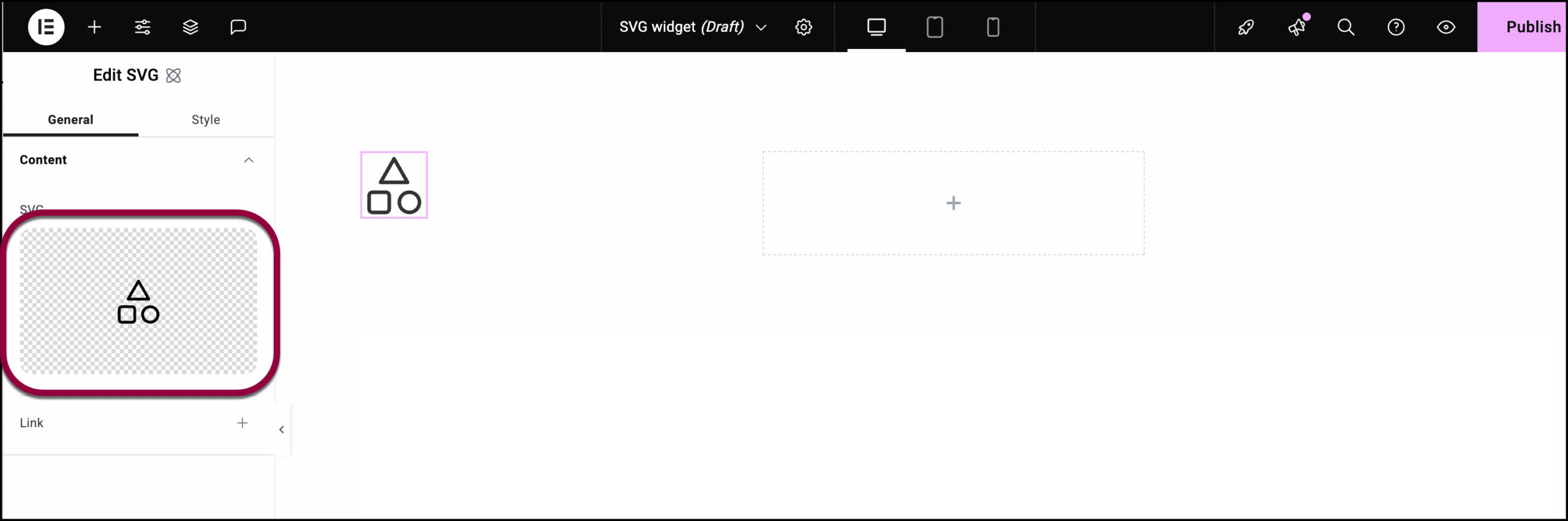 3 in the panel click the image field scaled SVG element 9