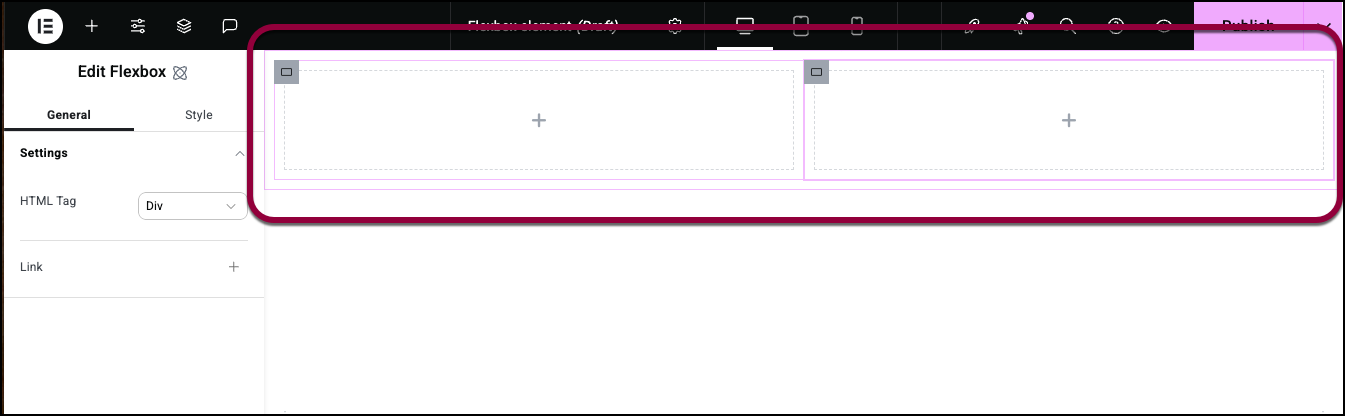 4 add two child flexboxes 2 Flexbox element 11