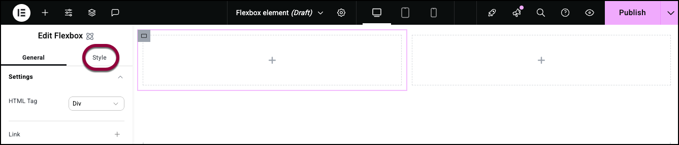5 click style tab left 1 Flexbox element 13