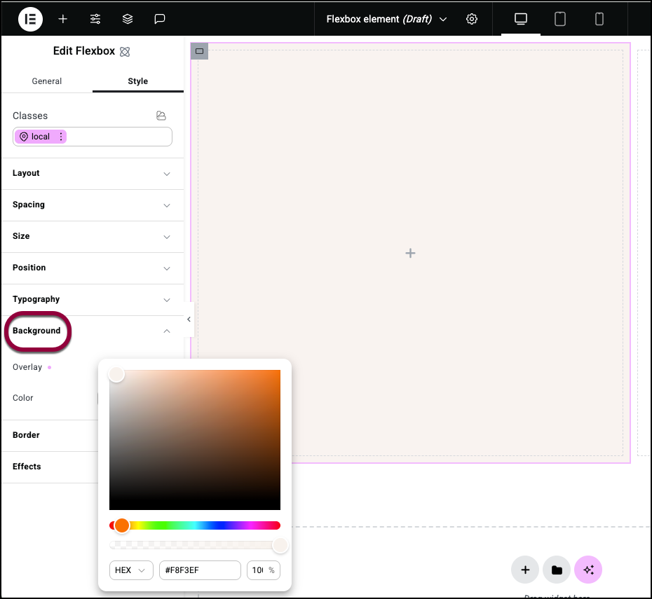 9 add backgrond color left 2 Flexbox element 19