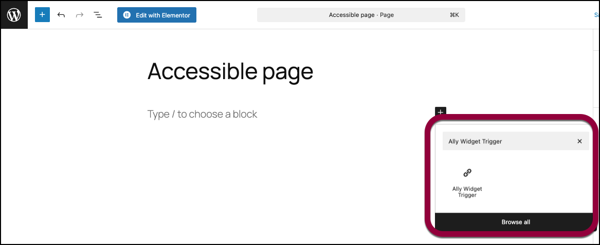 Add an Ally trigger block Trigger Ally from a webpage 9