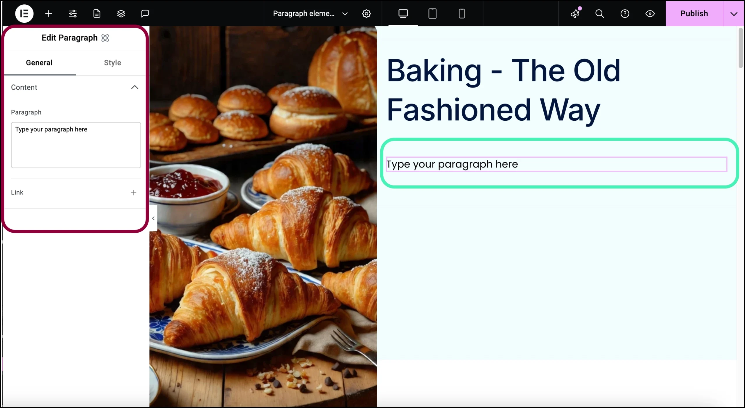 Add the element to the canvas scaled Paragraph element 5