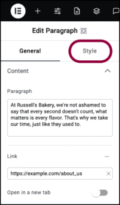Click the Style tab 4 Paragraph element 13