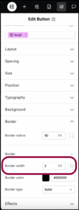 Set border width to 2 1 Button element 37