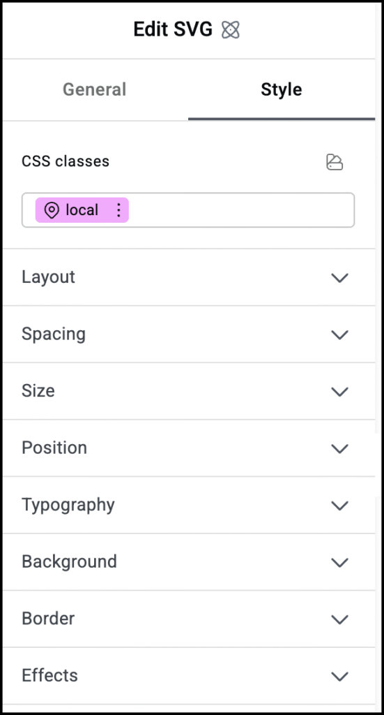 SVG element 28 Style tab 3 SVG element 27