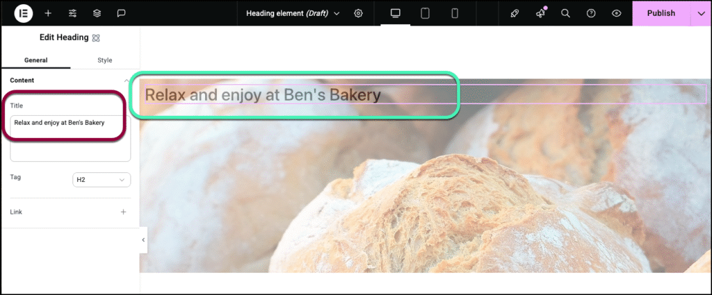 Flexbox element 4 enter the heading title 1 Flexbox element 3