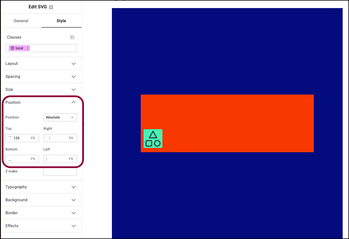 image 28 Style tab - Position 3
